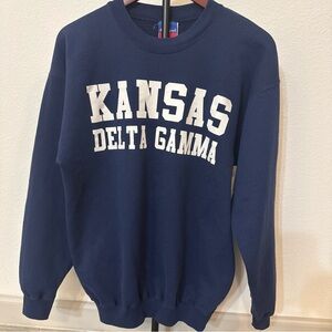 Champion Dark Blue Kansas University Delta Gamma Crewneck